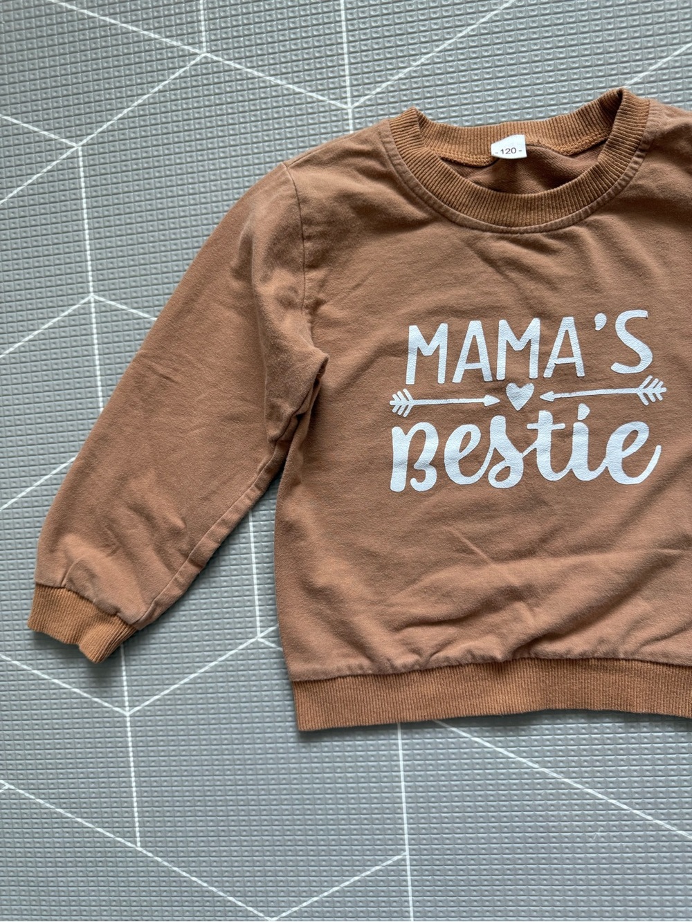 Baby girl|Mama's Bestie Brown Tan Kids crewneck Sweatshirt,cotton•••Neutral